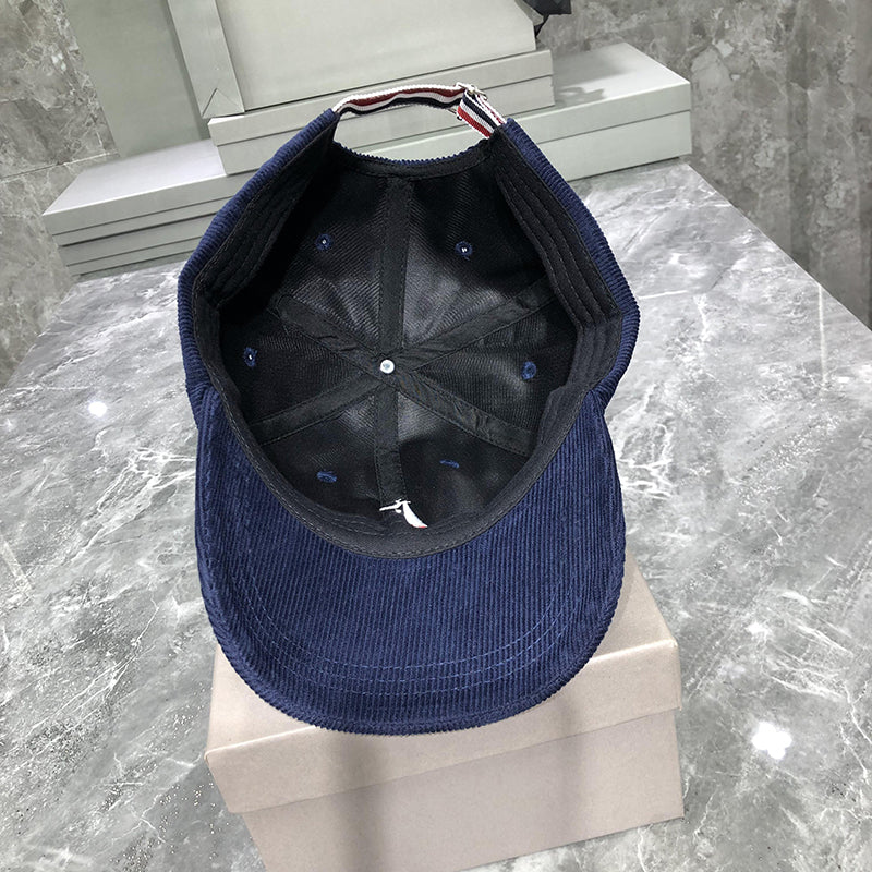 Corduroy sailboat embroidered baseball cap