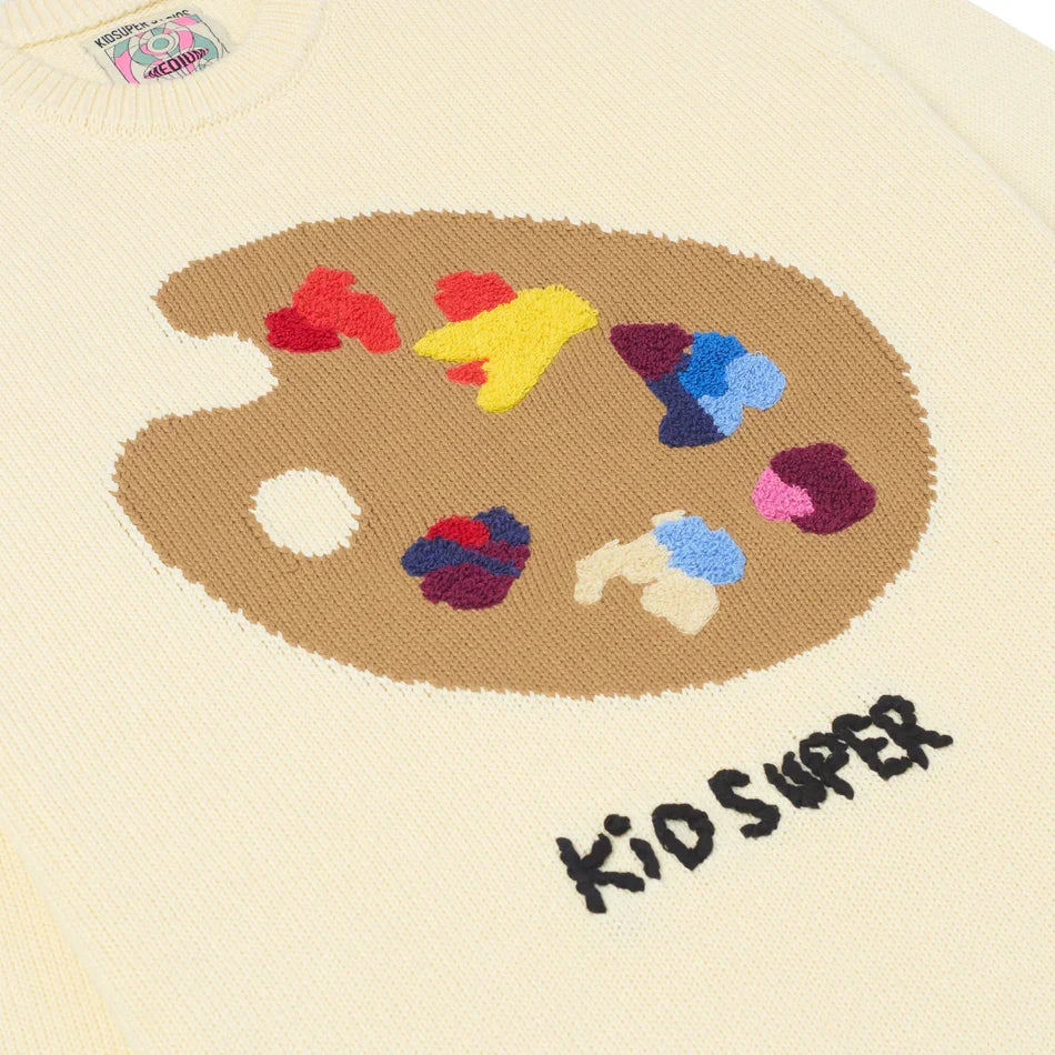 KidSuper Paint Palette Knit Sweater 'Natural'