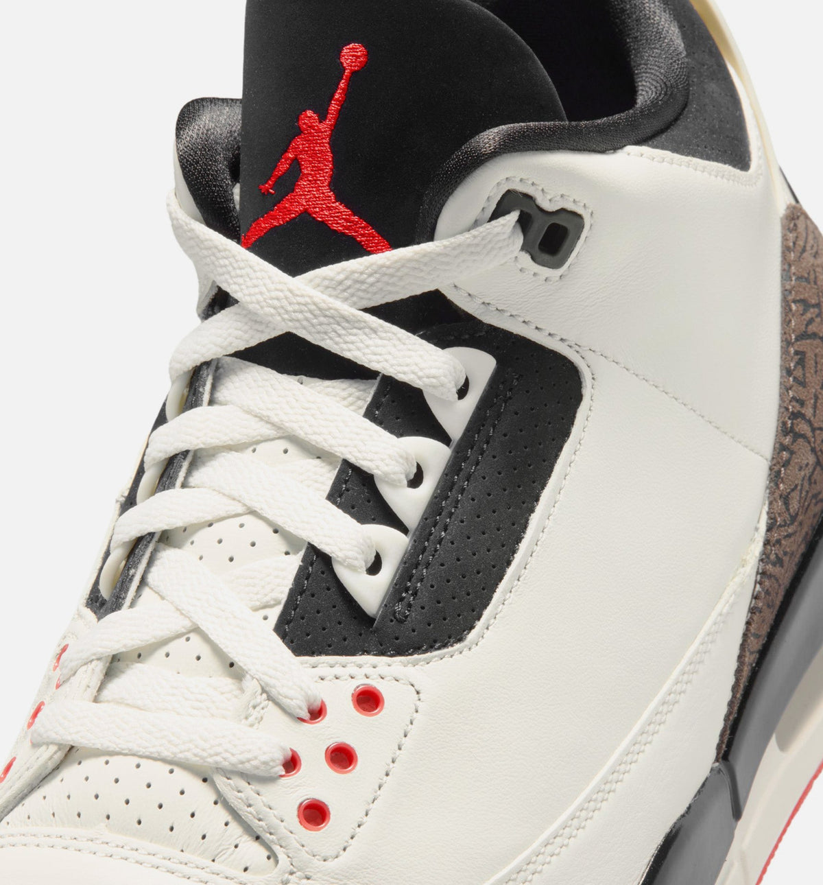 Air Jordan 3 Retro Sail and University Red Men's Sneakers - Sail / Black / University Red / Pale Ivory