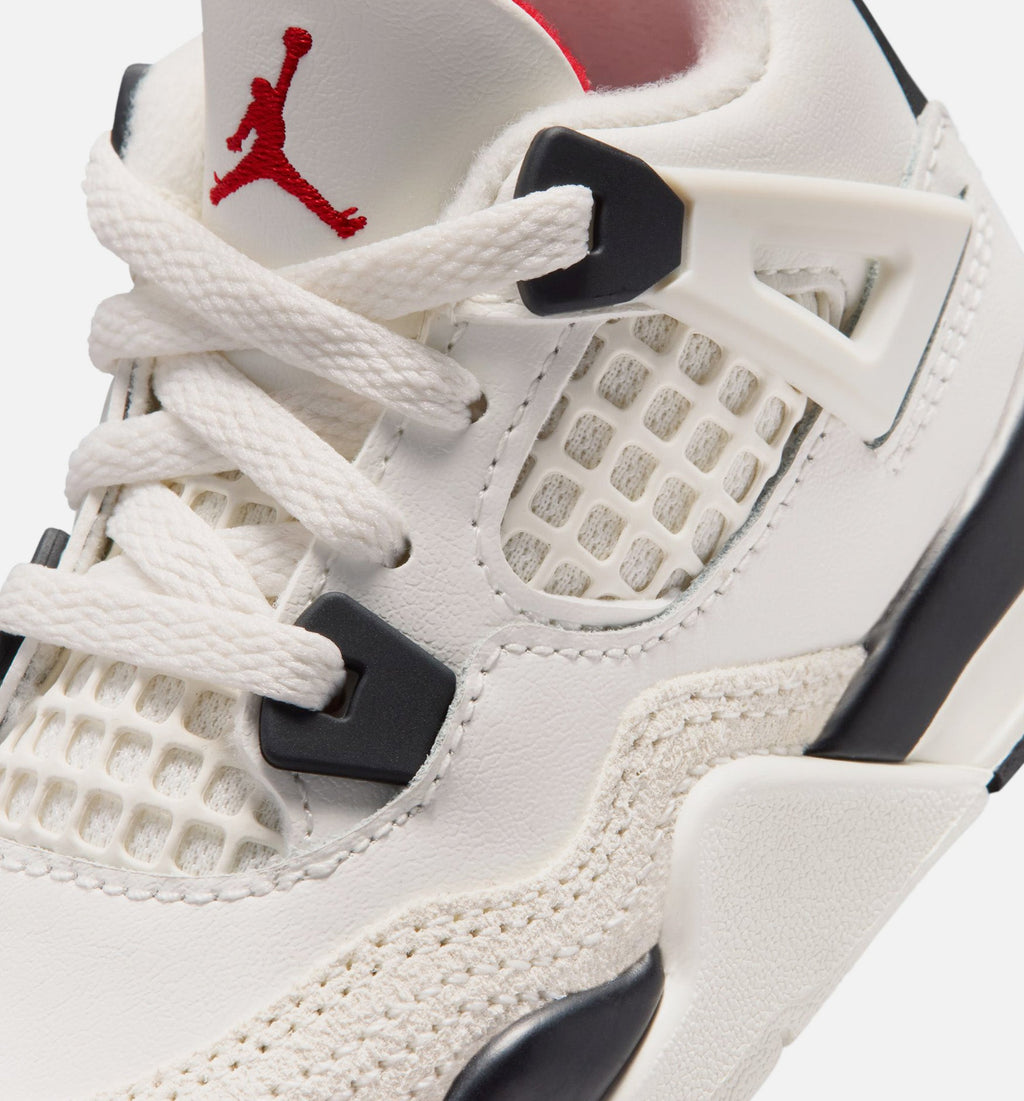 Air Jordan 4 Retro Flight Club Infant/Toddler Lifestyle Shoe – Sail/Black/University Red