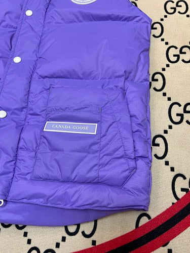 Canada Goose Puffer Vest in Purple with Stand Collar
