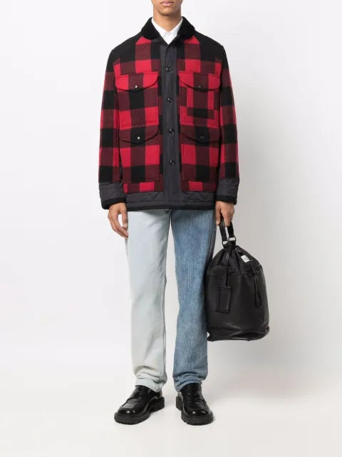 Junya Watanabe MAN checked press-stud shirt jacket