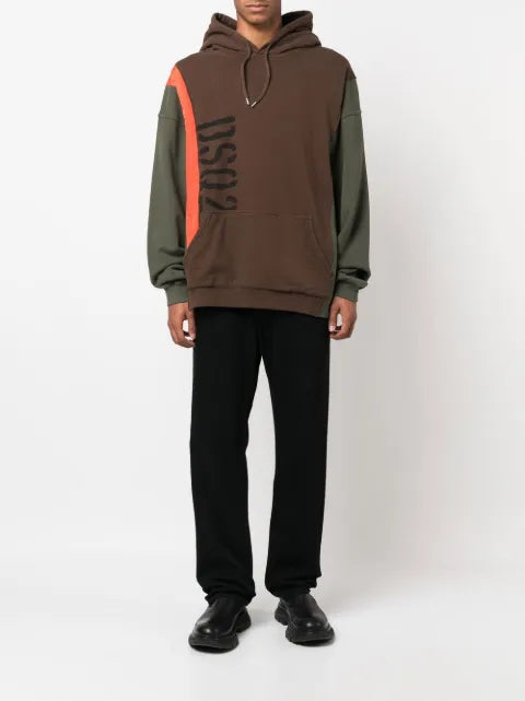 DSQUARED2 colour-blocked logo-print hoodie