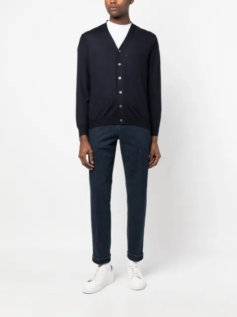 Fedeli wool button-fastening cardigan