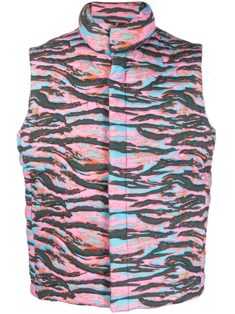 ERL camouflage-print quilted puffer gilet