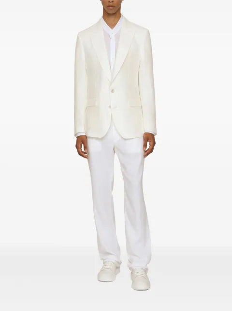 Dolce & Gabbana linen single-breasted blazer