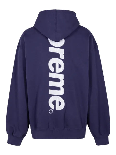 Supreme satin appliqué "FW23 - Washed Navy" hoodie