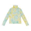 TEXTURED TIE DYE YELLOW BLUE TURTLENECK