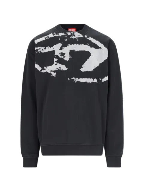 Diesel sweatshirt with distressed flocked logo