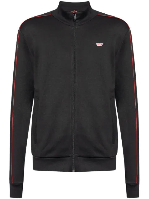 Diesel logo-embroidered zip-up cardigan