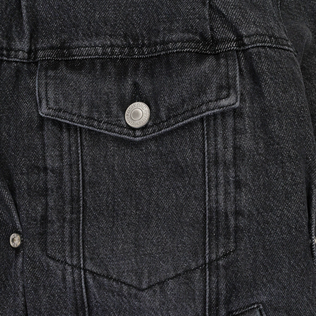 PADDED MULTI RIVET DENIM JACKET