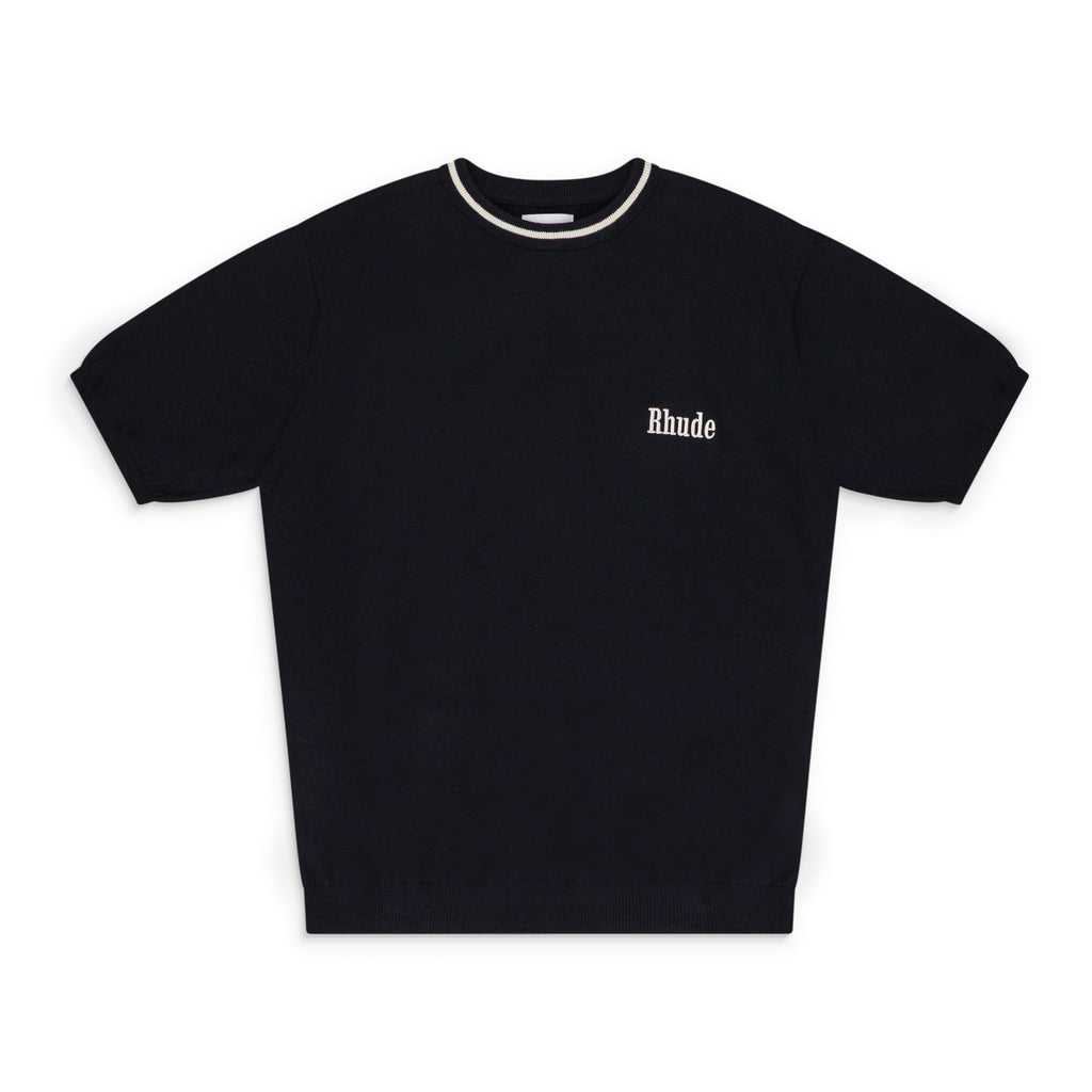 BLACK LOGO KNIT T-SHIRT