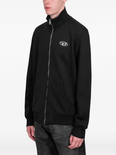 Diesel zip-up sweatshirt with metallic logo