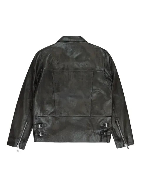 Purple Brand leather zip-front "Black" jacket