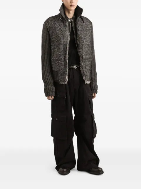 Dolce & Gabbana zip-fastening pocketed leather jacket