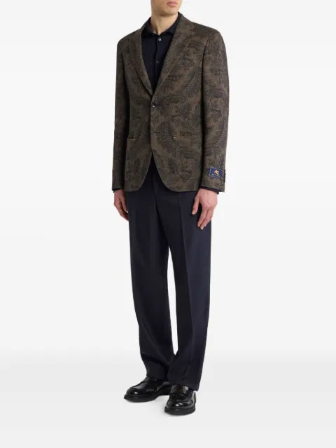 ETRO wool and cashmere blazer with placed print