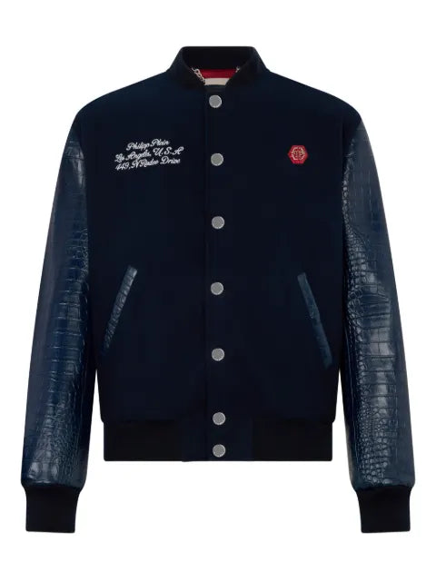 Philipp Plein logo-detail bomber jacket