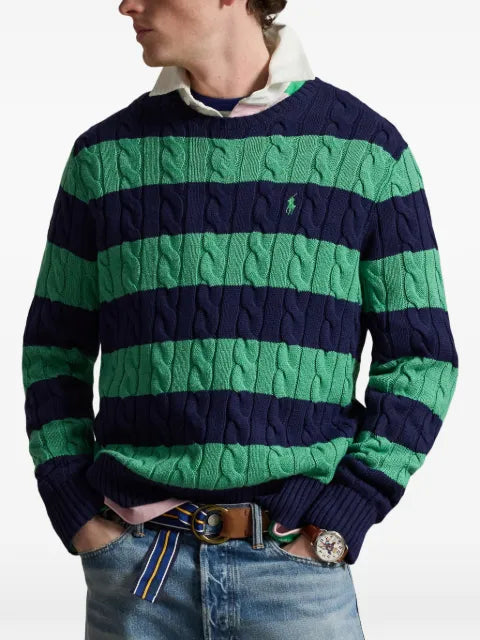 Polo Ralph Lauren striped cable-knit sweater