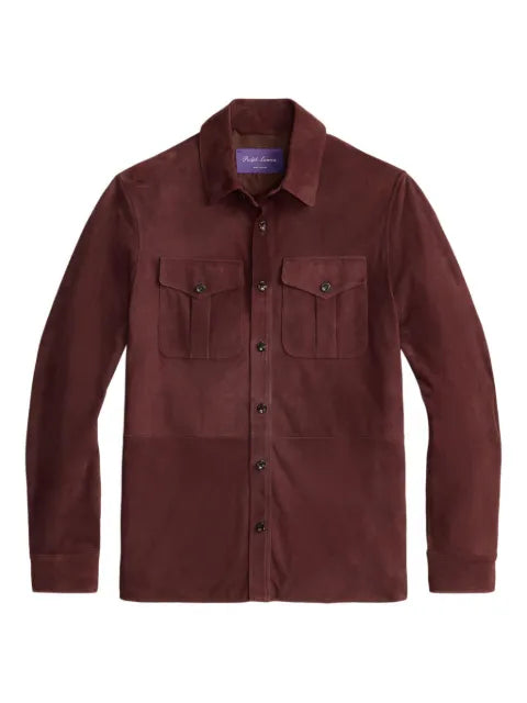 Ralph Lauren Purple Label chest-pockets suede overshirt