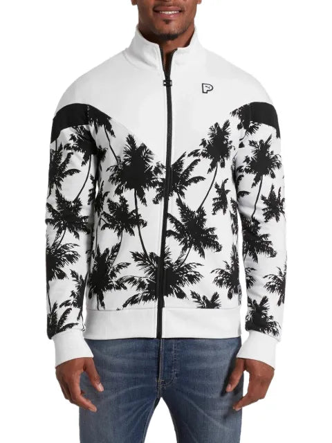 PUMA palm-print zip-fastening sweater
