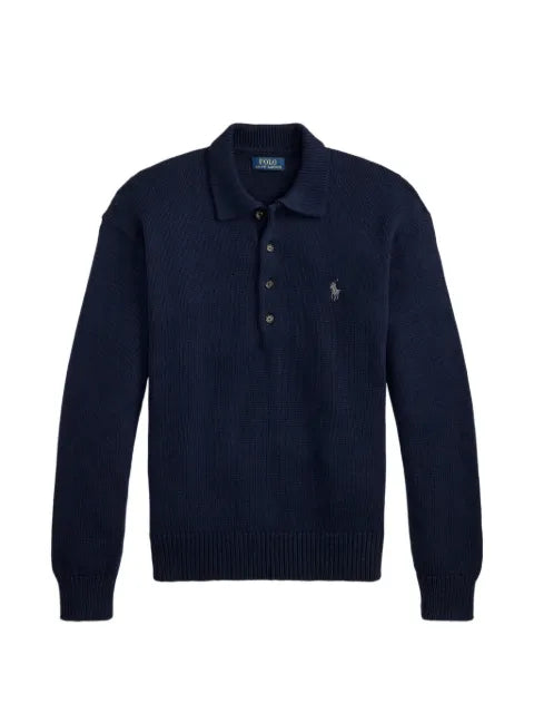 Polo Ralph Lauren logo-embroidered button-placket sweater