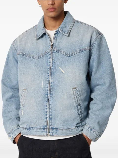 Represent buttoned denim jacket