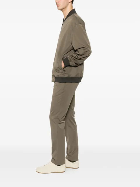 Karl Lagerfeld ribbed-trim zip-up bomber jacket