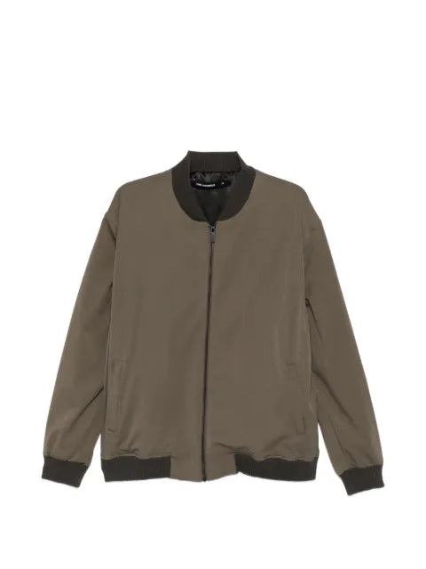 Karl Lagerfeld ribbed-trim zip-up bomber jacket