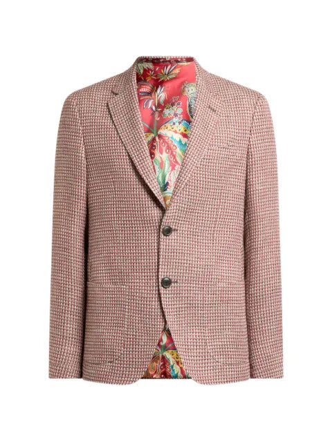 ETRO single-breasted jacket in cotton-blend tweed