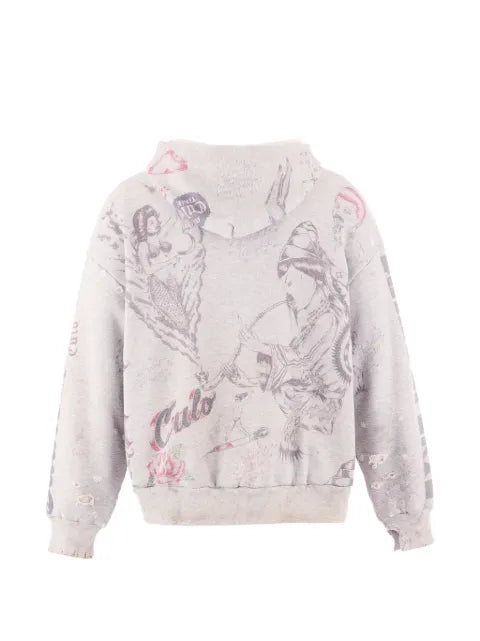 SAINT MXXXXXX x Alexis Ross Alx distressed graphic-print hoodie