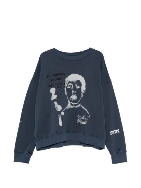 Song For The Mute graphic-print distressed sweatshirt