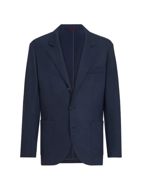 Brunello Cucinelli cashmere jersey blazer with patch pockets