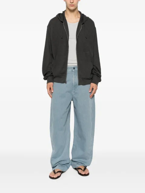 Stüssy waffle-knit zip-up thermal hoodie