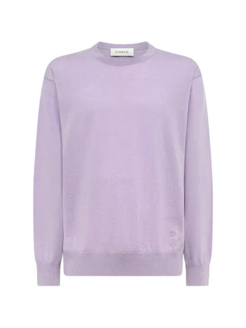Laneus embroidered-detail crew-neck sweater