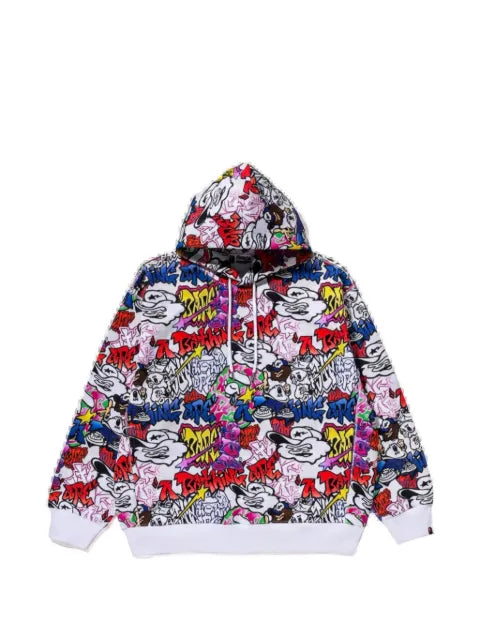 A BATHING APE® graffiti-pattern hoodie