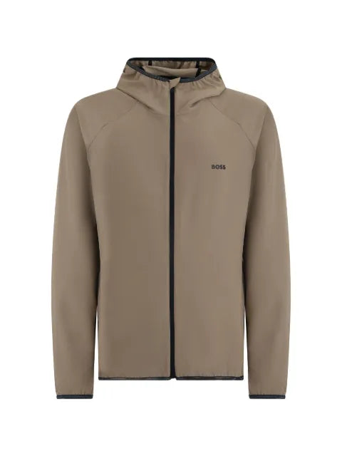 BOSS logo-print hooded jacket