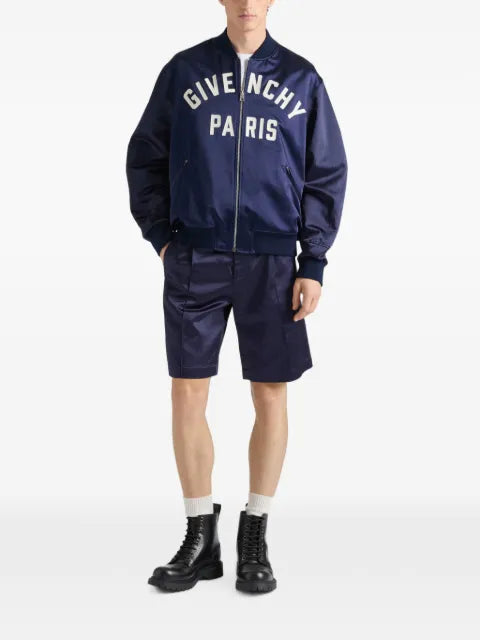 Givenchy couture seam bomber in satin embroidered Givenchy Paris
