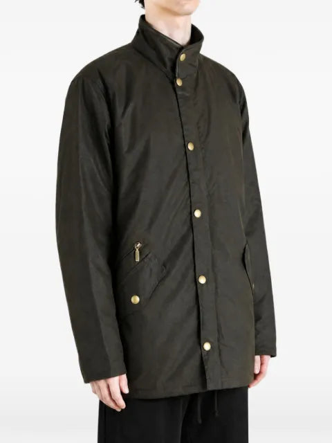 Barbour waxed-cotton funnel-neck jacket