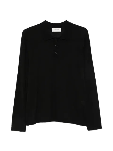 Lisa Yang contrast-stitch polo sweater