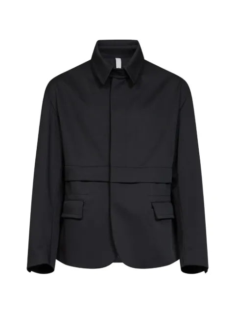 Hevo concealed-button shirt jacket