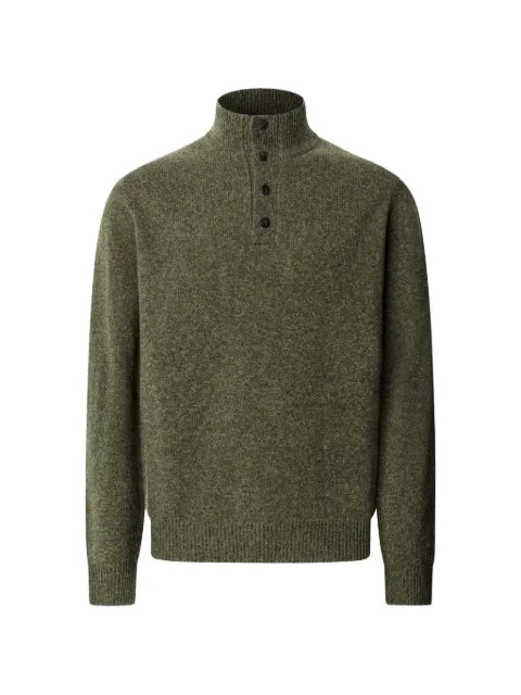 Hackett London button-placket mouliné sweater