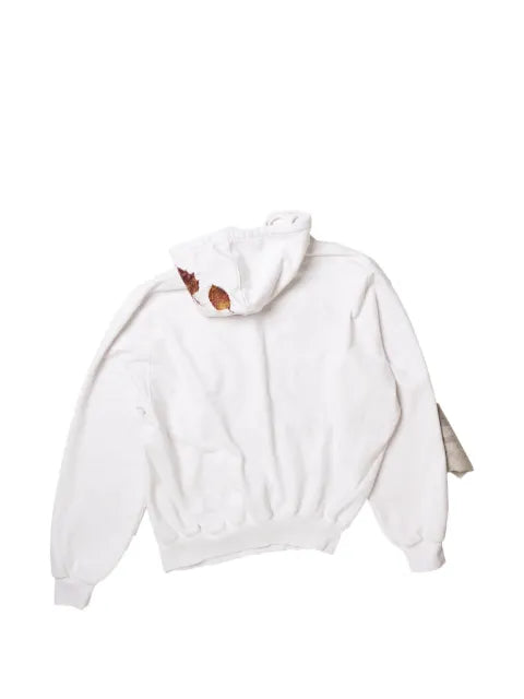 Doublet Twister leaf-patchwork slogan-print hoodie