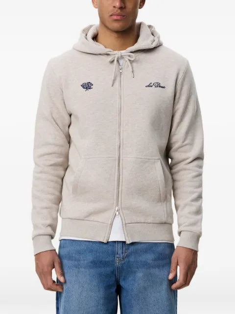 Les Deux logo-embroidered zip-up hoodie