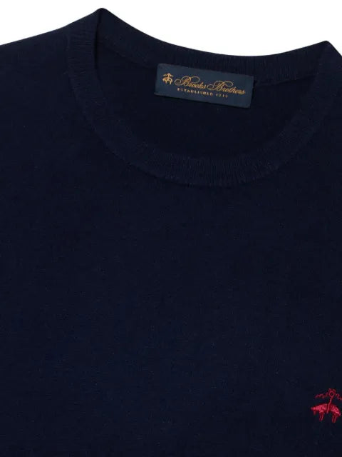 Brooks Brothers logo-embroidered lambswool sweater