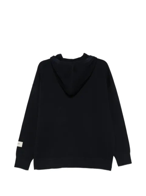 FLÂNEUR zip-up logo-patch hoodie