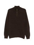Barbour Holden tartan-patch half-zip sweater
