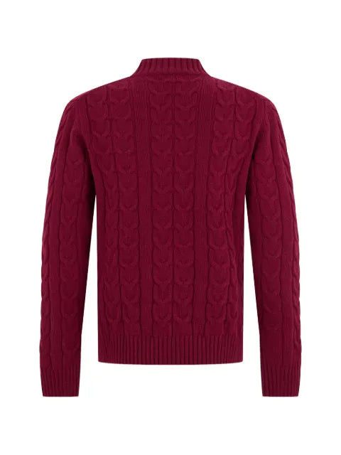 slowear cable-knit mock-neck sweater