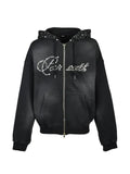 BREATH rhinestone-embellished faded hoodie