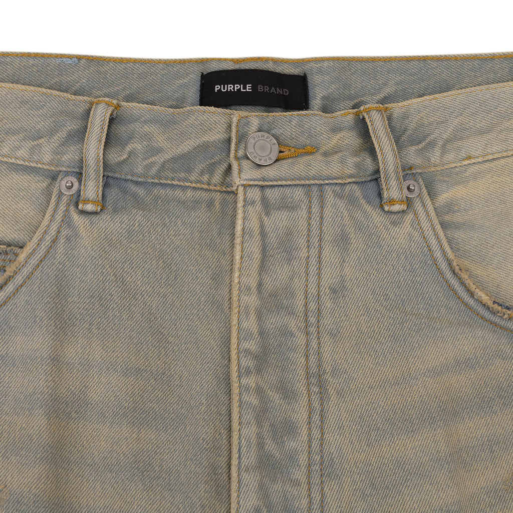 Light Indigo Verditer Destroyed Wide-Leg Jeans