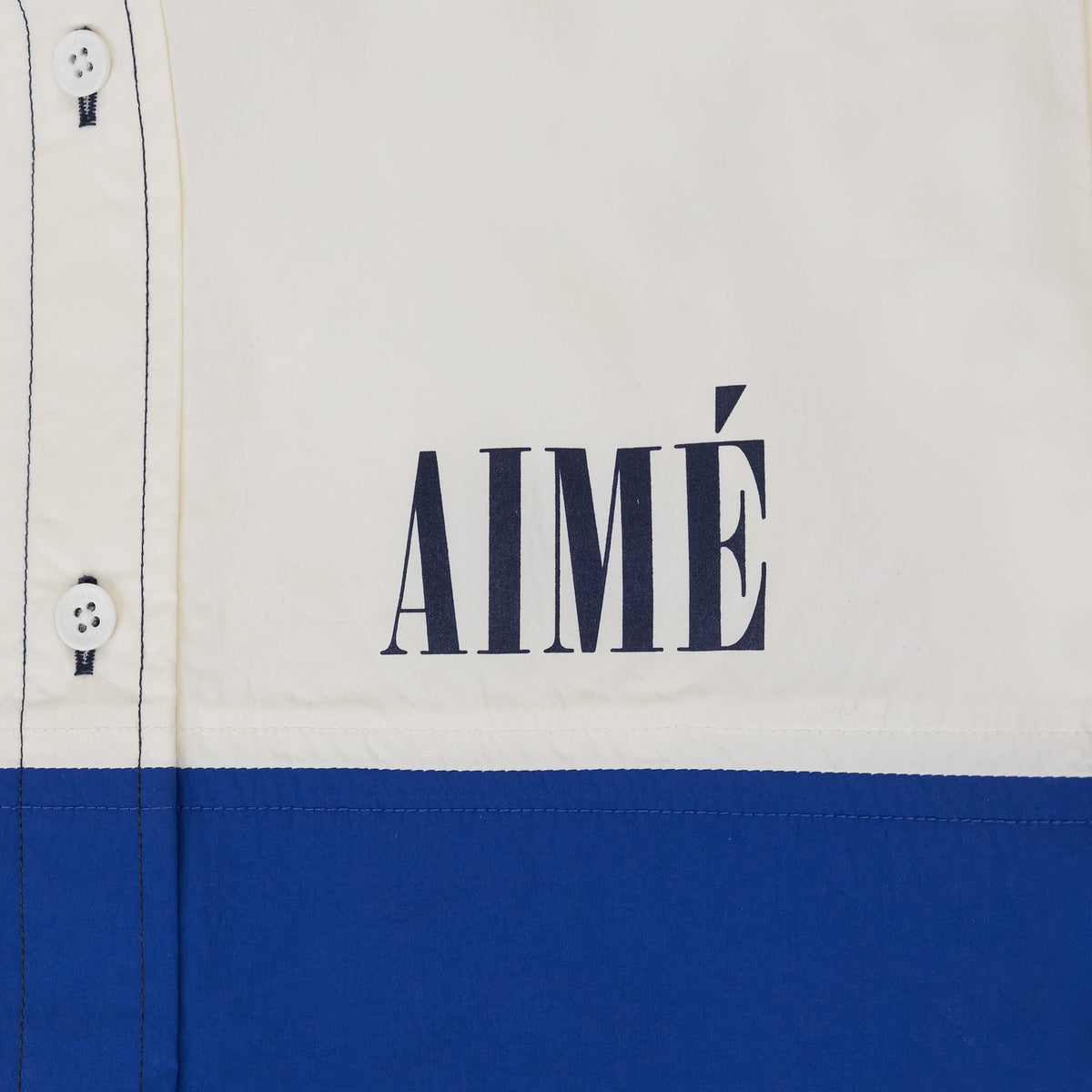 Blue Colorblock Logo Shirt